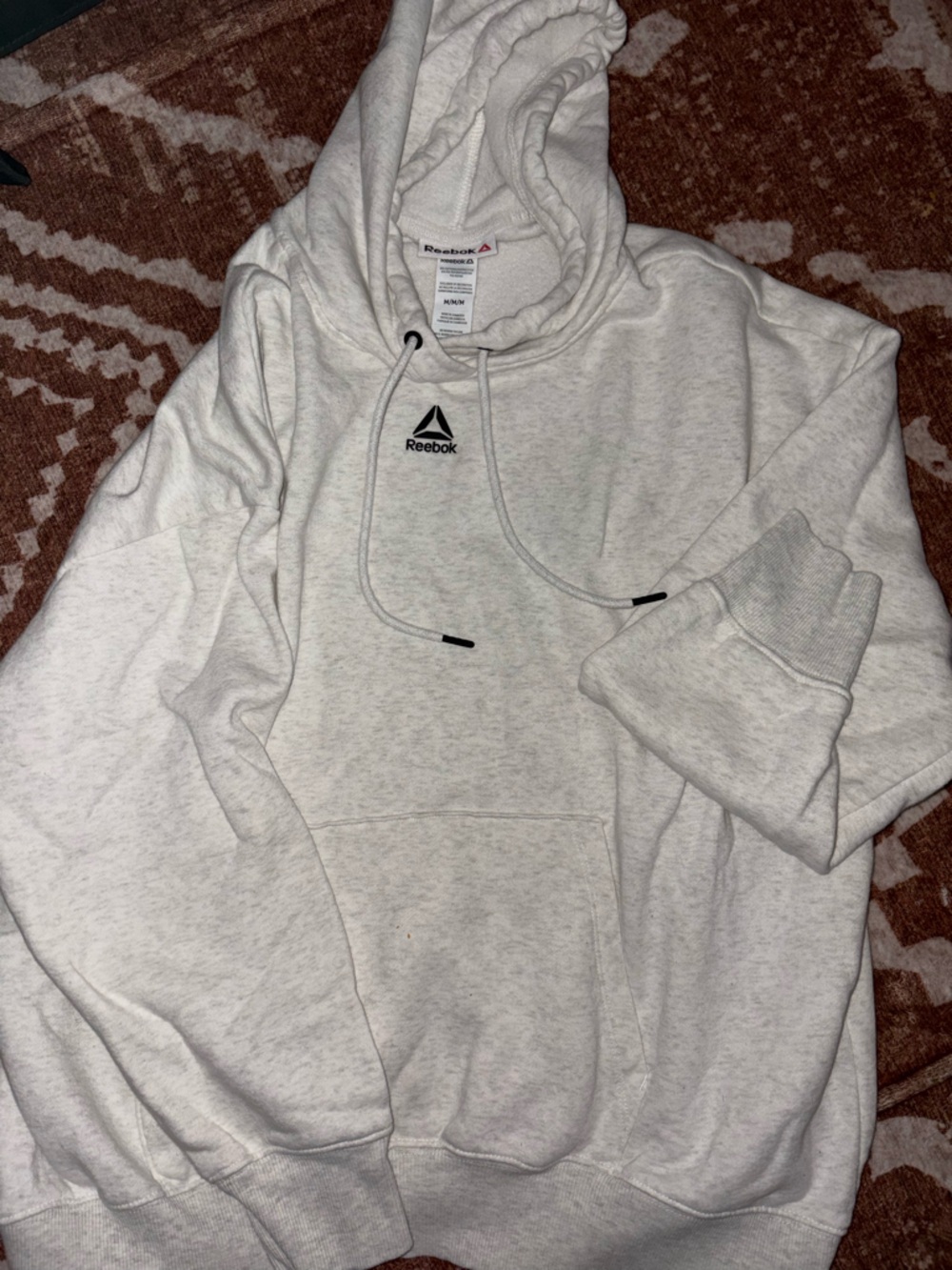 Reebok Heather Gray Pullover Hoodie with Logo